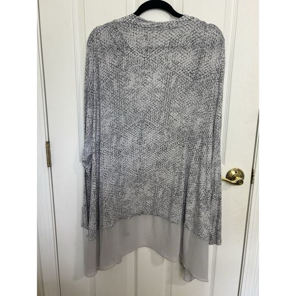 LOGO Lori Goldstein Open Front Cardigan Size 3X Lagenlook Snake Print Classic - Picture 2 of 6